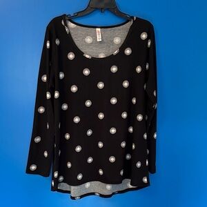 LuLaRoe Black and White Polka Dot Blouse